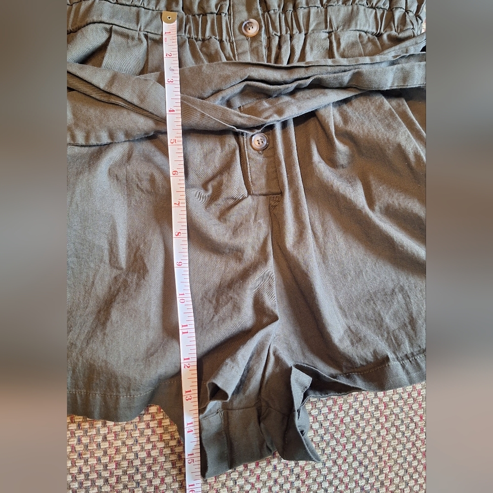 Luxology Olive Green V-Neck Short Romper - Picture 9 of 12